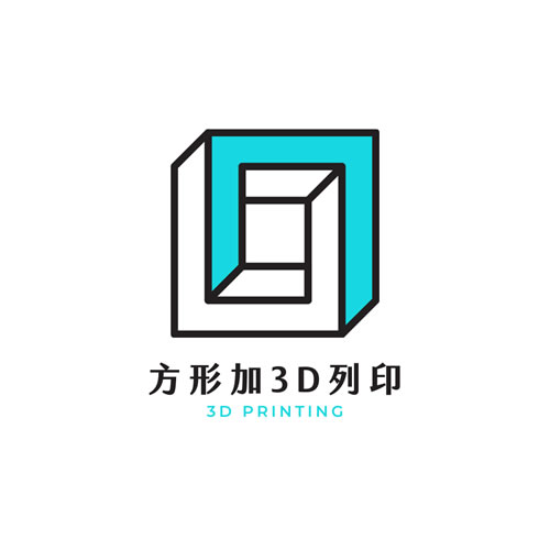 方形加3D列印LOGO設計